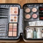 organized travel ready makeup packing
