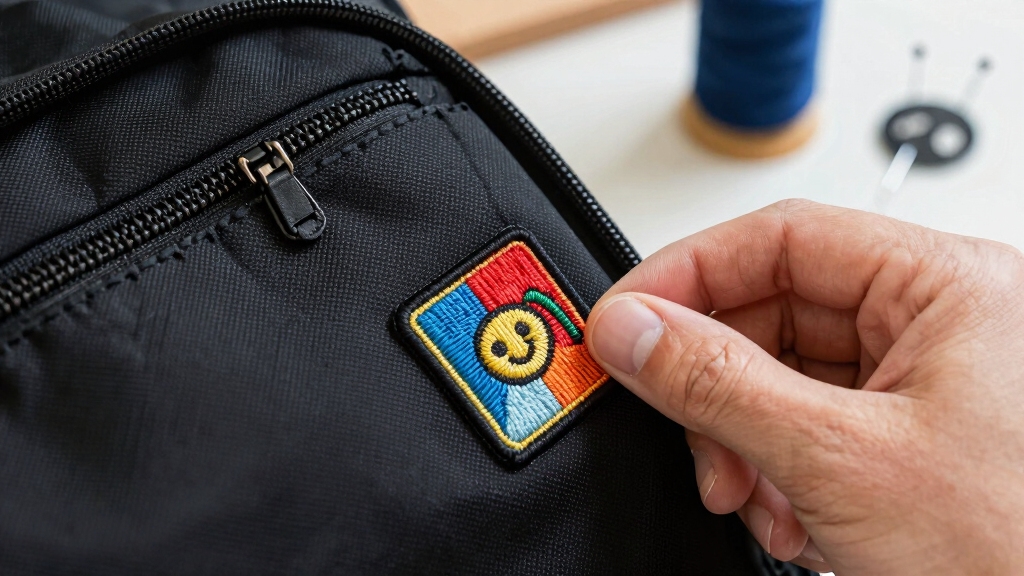 sew patches onto nylon backpacks