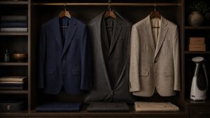 hang suits on wooden hangers