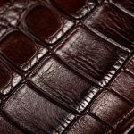 imitation crocodile textured leather