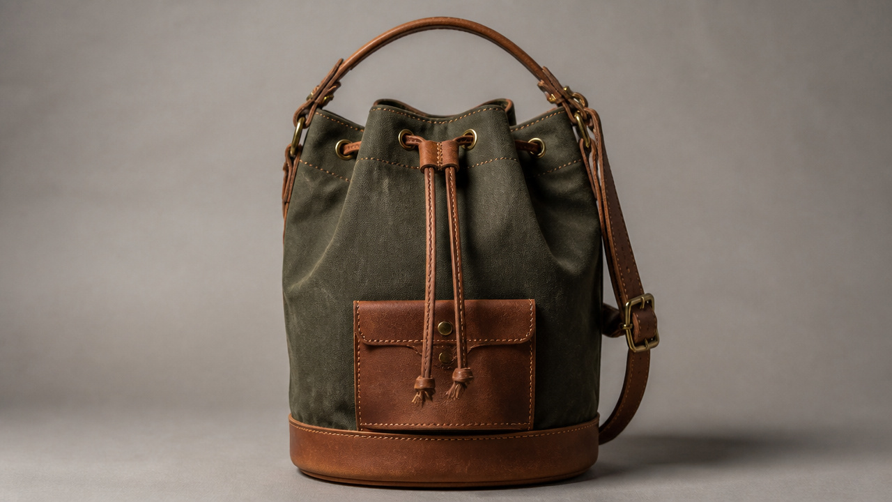 best waxed canvas bucket bag