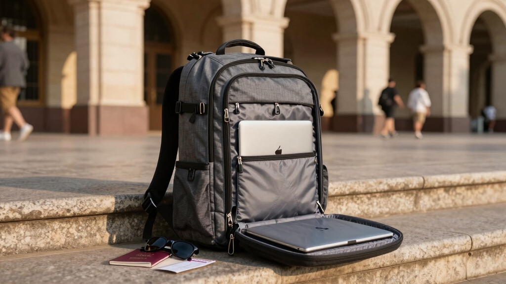 structured 40l recycled travel backpack