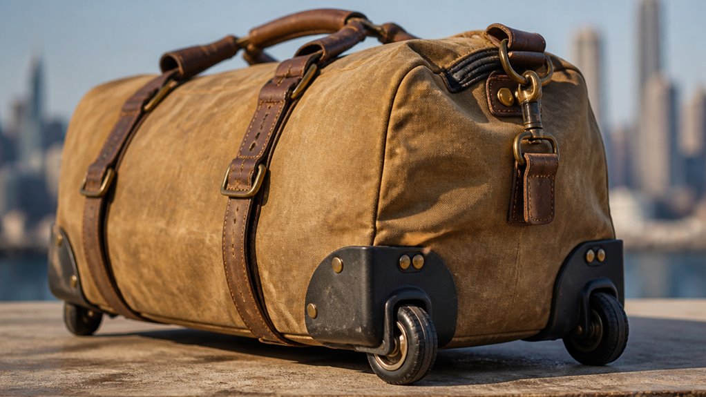 durable canvas rolling travel duffle