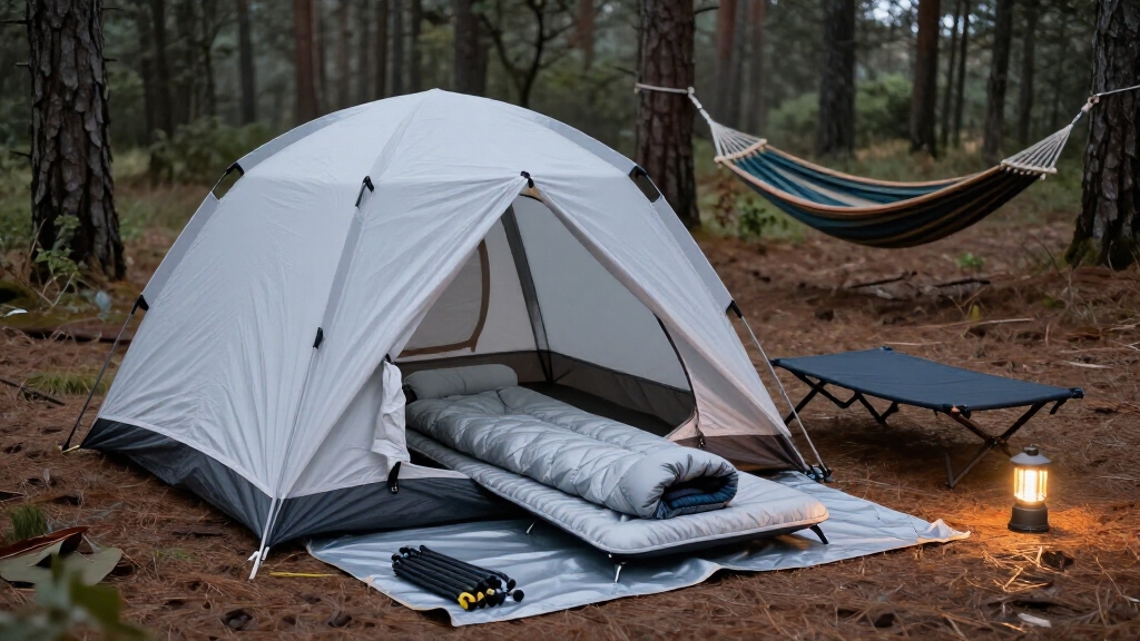 fast setup tent and bedding