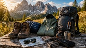 hiking gear for mountain trip