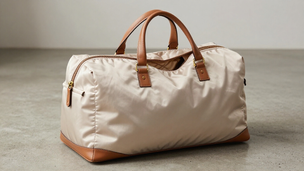 ruffled lightweight nylon weekender