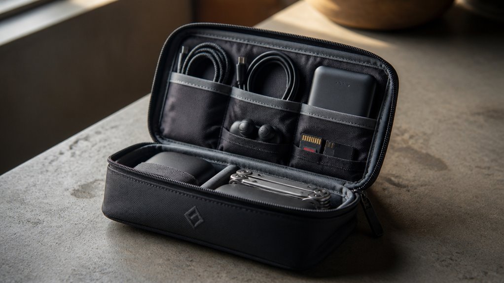compact thoughtfully organized camera accessory pouch