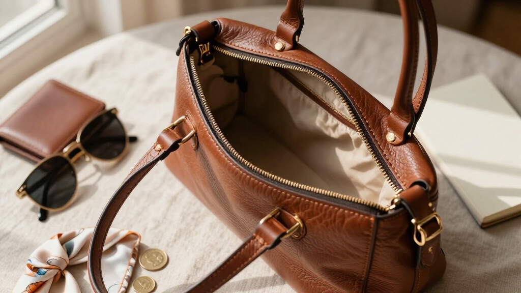 empty and protect leather bag