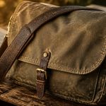 rugged waxed canvas messenger